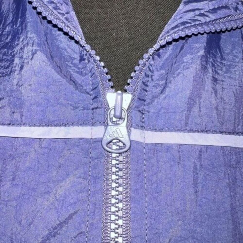 Adidas Vintage Windbreaker Jacket Women's Purple Y2K Full Zip Logo Size Small - Picture 4 of 7